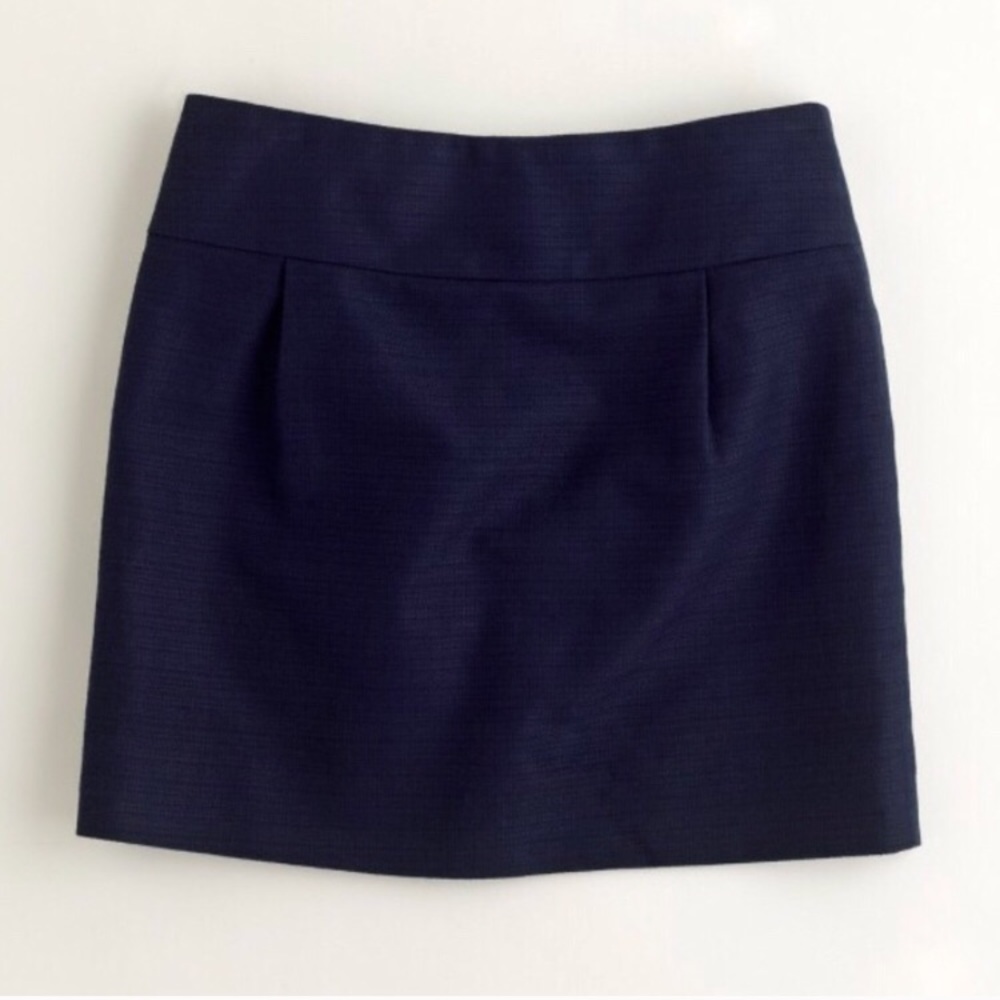 J.Crew Navy Textured Cotton Mini Skirt
